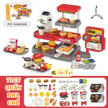 Bộ Đồ Chơi Nấu Ăn Fast Food Gà Rán Pizza cho Bé - Đầu Bếp Bee Toys Giá 130.000₫ 10