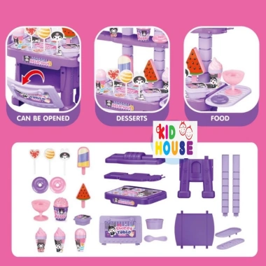 Bộ đồ chơi nấu ăn Kuromi 23 chi tiết + quầy tráng miệng 26 chi tiết – Đồ chơi bếp đáng yêu cho bé, giảm giá 120k