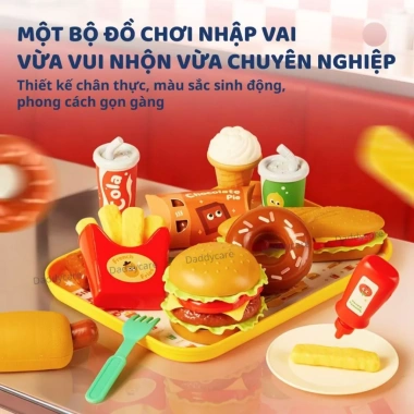 Bộ đồ chơi nấu ăn mini Mideer cho bé gái và bé trai - Play Hamburger Combo nhập vai bán hàng, giá ưu đãi 229.000 VND