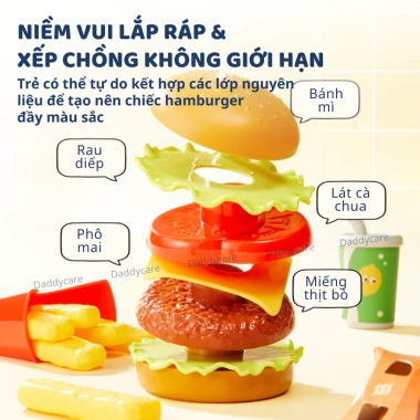 Bộ đồ chơi nấu ăn mini Mideer cho bé gái và bé trai - Play Hamburger Combo nhập vai bán hàng, giá ưu đãi 229.000 VND