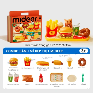 Bộ đồ chơi nấu ăn mini Mideer cho bé gái và bé trai - Play Hamburger Combo nhập vai bán hàng, giá ưu đãi 229.000 VND