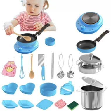 Bộ Đồ Chơi Nấu Ăn Thật 22 Chi Tiết Inox 304 + ABS - Giá Sỉ 224.420 VND, An Toàn Cho Bé 4