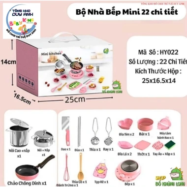 Bộ Đồ Chơi Nấu Ăn Thật 22 Chi Tiết Inox 304 + ABS - Giá Sỉ 224.420 VND, An Toàn Cho Bé 5