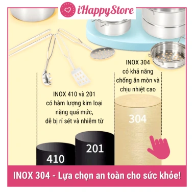 Bộ Đồ Chơi Nấu Ăn Trẻ Em 48 Chi Tiết Mini Inox 304 - Giá Ưu Đãi 499k tại iHappyStore 2 Bộ Đồ Chơi Nấu Ăn Trẻ Em 48 Chi Tiết Mini Inox 304 - Giá Ưu Đãi 499k tại iHappyStore 2