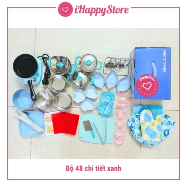 Bộ Đồ Chơi Nấu Ăn Trẻ Em 48 Chi Tiết Mini Inox 304 - Giá Ưu Đãi 499k tại iHappyStore