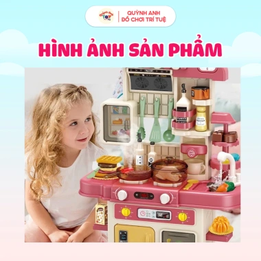 Bộ đồ chơi nhà bếp cỡ lớn 72-82cm âm thanh, khói, vòi nước - Bếp nấu ăn cho bé, giảm giá 125k 5