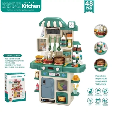 Bộ đồ chơi nhà bếp cỡ lớn 72-82cm âm thanh, khói, vòi nước - Bếp nấu ăn cho bé, giảm giá 125k 9