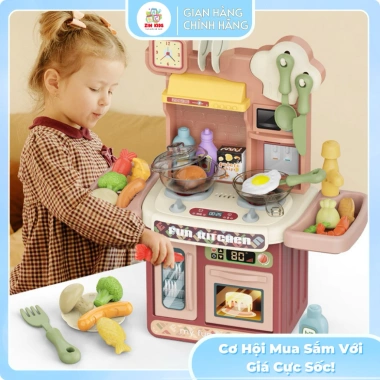 Bộ đồ chơi nhà bếp mô phỏng cho trẻ 2-4 tuổi: Giá ưu đãi 219.000₫, phát triển kỹ năng nấu ăn