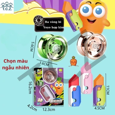 Bộ Đồ Chơi Trẻ Em Dao Cà Rốt Trọng Lực 3D Gập - YoYo Phát Sáng, Kéo Dài, Giá 49.000₫