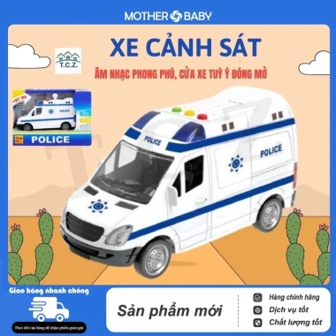 Bộ đồ chơi xe đa dạng: xe rác, cứu hỏa, cảnh sát, ô tô có đèn nhạc - 83.199₫