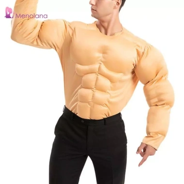 Bộ đồ cơ bắp giả nam áo sơ mi + ngực shaper, trang phục cosplay tiệc cưới - Giá ưu đãi