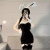Bộ Đồ Cosplay Tai Thỏ Đen Sexy Mùa Đông - Bodysuit Gợi Cảm Dames Giá 160k 4