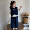 Bộ đồ denim ba mảnh cho bé gái mùa thu - phong cách Hàn Quốc thời trang giảm giá lớn 6