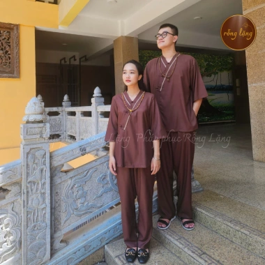 Bộ đồ đôi pháp phục Nam Nữ vải linen Ấn Độ mịn mát, big size, giá combo 2 bộ 385k