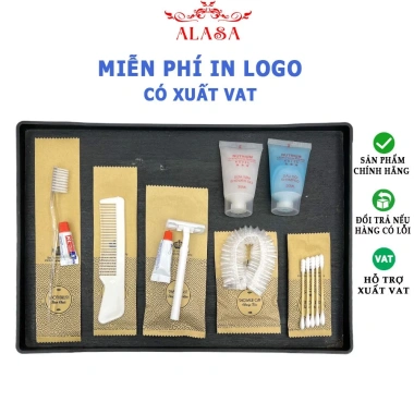 Bộ đồ dùng Amelities 100 chiếc cho khách sạn - Túi Kraft, bàn chải nhựa, giá 88.000₫