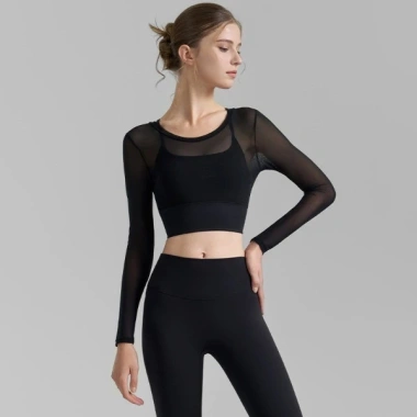 Bộ Đồ Gym Nữ An Nhiên S18 - Quần Áo Yoga Dài Tay Thun Lạnh Co Giãn, Thấm Hút Mồ Hôi, Tập Tại Nhà Giá 741.000 VND 7