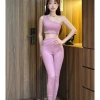Bộ Đồ Gym Yoga Nữ UNIQ – Áo lệch vai, legging thắt nơ hông, đẹp, giá 434.763₫