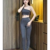 Bộ Đồ Gym Yoga Nữ UNIQ – Áo lệch vai, legging thắt nơ hông, đẹp, giá 434.763₫ 6