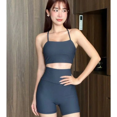 Bộ Đồ Gym Yoga Nữ UNIQ Cool Peel Áo Hai Dây Lưng X và Legging Đùi Giá 403.200 VND