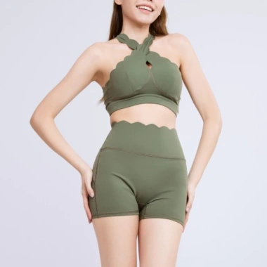 Bộ Đồ Gym Yoga Nữ UNIQ Cool Peel - Áo Viền Sóng Ngực & Quần Legging Đùi Sóng, Giá Giảm 434.500₫