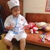 Bộ Đồ Hóa Trang Bác Sĩ Bé Áo Blouse Trắng + Mũ Y Tế, Nhập Vai Mầm Non 115k 4