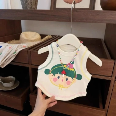 Bộ đồ hoạt hình bé gái Hàn Quốc mùa hè phong cách mới - Giá ưu đãi 177.928 VND