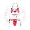 Bộ đồ lót nữ bikini 2 mảnh lọt khe ren hoa cột dây đính nơ gợi cảm - 24,480₫ 4