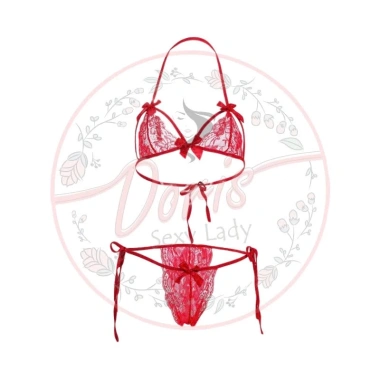 Bộ đồ lót nữ bikini 2 mảnh lọt khe ren hoa cột dây đính nơ gợi cảm - 24,480₫ 4