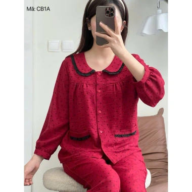 Bộ đồ mặc nhà cao cấp phối bèo đũi vân mây – Thoải mái, thời trang, giá 230,230 VND