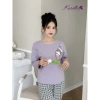 Bộ đồ mặc nhà Karoll áo cotton và quần thô dài trẻ trung Giá chỉ 315.250₫ 4