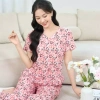 Bộ đồ mặc nhà nữ CARDINA chất lanh, cổ tim, tay ngắn, quần suông gấu áo bèo - 295.000₫ 6