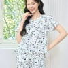 Bộ đồ mặc nhà nữ CARDINA chất lanh, cổ tim, tay ngắn, quần suông gấu áo bèo - 295.000₫ 8