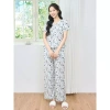Bộ đồ mặc nhà nữ CARDINA chất lanh, cổ tim, tay ngắn, quần suông gấu áo bèo - 295.000₫ 10