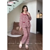 Bộ đồ mặc nhà nữ kẻ caro SUNA cổ nhún bèo, cotton mềm mịn, thấm hút mồ hôi - 231,400₫ 2