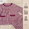 Bộ đồ mặc nhà nữ kẻ caro SUNA cổ nhún bèo, cotton mềm mịn, thấm hút mồ hôi - 231,400₫ 5