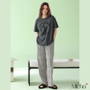 Bộ đồ mặc nhà nữ Lycra cotton cao cấp Quần dài áo ngắn tay D3 Micha giảm còn 470k