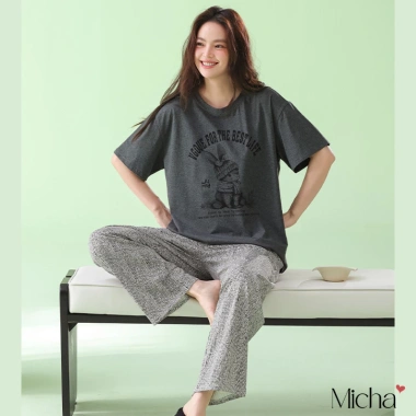 Bộ đồ mặc nhà nữ Lycra cotton cao cấp Quần dài áo ngắn tay D3 Micha giảm còn 470k 7