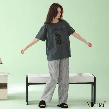 Bộ đồ mặc nhà nữ Lycra cotton cao cấp Quần dài áo ngắn tay D3 Micha giảm còn 470k 9