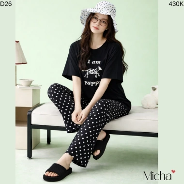 Bộ đồ mặc nhà nữ Lycra cotton cao cấp Quần dài áo ngắn tay D3 Micha giảm còn 470k 10