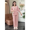 Bộ đồ mặc nhà tay lỡ ren kẻ caro cao cấp, mềm mịn, mát nhẹ, giá ưu đãi 248k 4