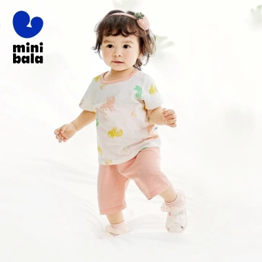 Bộ đồ minibala cotton co giãn thoáng khí cho bé trai và bé gái thoải mái, giá tốt 4