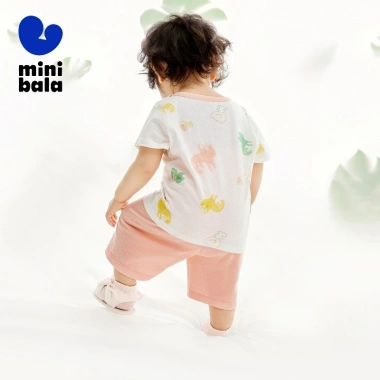 Bộ đồ minibala cotton co giãn thoáng khí cho bé trai và bé gái thoải mái, giá tốt 5