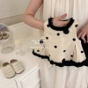 Bộ Đồ Mùa Hè Bé Gái Vải Lanh Cotton Không Tay Phong Cách Hàn Quốc Dễ Thương