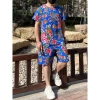 Bộ đồ nam nữ Bigsize thun cotton quần đùi áo + cộc tay in 3D chim công phượng cá tính, giá 99k 4