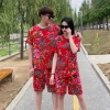 Bộ đồ nam nữ Bigsize thun cotton quần đùi áo + cộc tay in 3D chim công phượng cá tính, giá 99k 6
