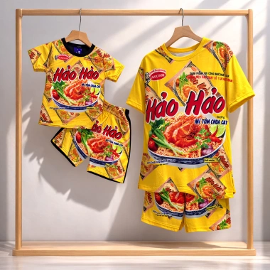 Bộ đồ nam nữ hảo hảo vàng ngộ nghĩnh – Đồ bộ hội nhóm vui hài hước cả gia đình 10