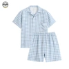 Bộ Đồ Ngủ Cặp Đôi Pijama Hai Lớp Cotton Quần Short Áo Tay Ngắn Phong Cách Muji Nhật Bản 6