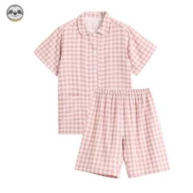 Bộ Đồ Ngủ Cặp Đôi Pijama Hai Lớp Cotton Quần Short Áo Tay Ngắn Phong Cách Muji Nhật Bản 10
