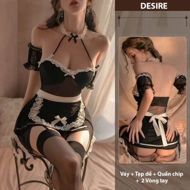 Bộ đồ ngủ cosplay hầu gái thun mềm VN-8.811 loại 1 Giá ưu đãi 161.000 VND