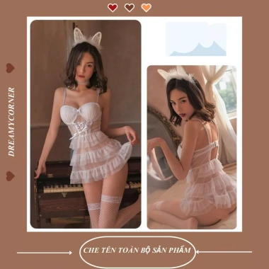 Bộ đồ ngủ cosplay ren đen DN71 - Quý rũ, bí ẩn, sang trọng, giá ưu đãi 179k 9